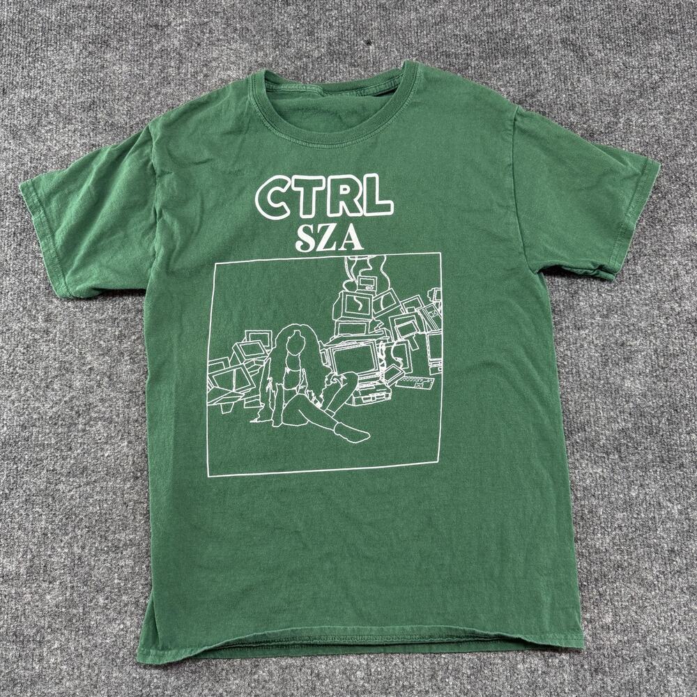 SZA CTRL Shirt Mens XS Green Album Cover Art Graphic Tee R&B Soul Music